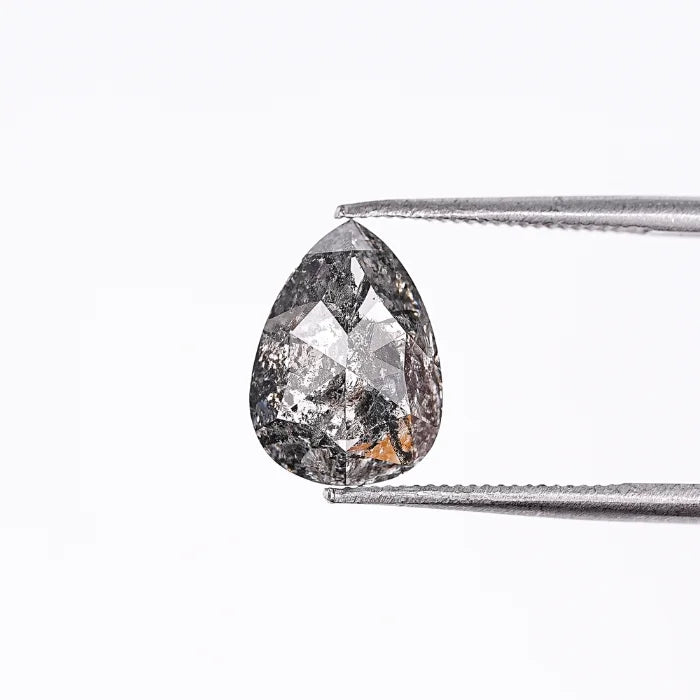 2.22 CT Natural Salt & Pepper Pear Cut Loose Diamond