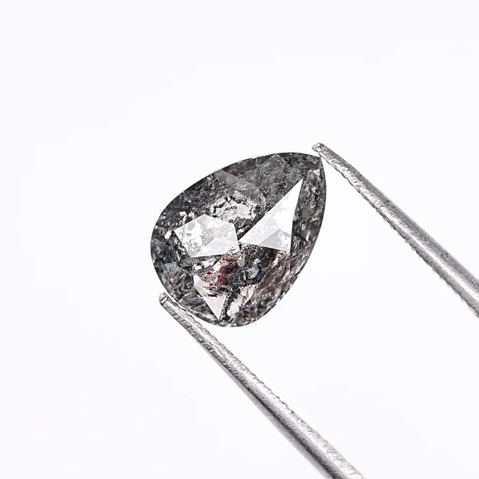 2.22 CT Natural Salt & Pepper Pear Cut Loose Diamond
