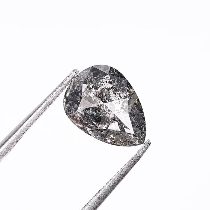 2.22 CT Natural Salt & Pepper Pear Cut Loose Diamond