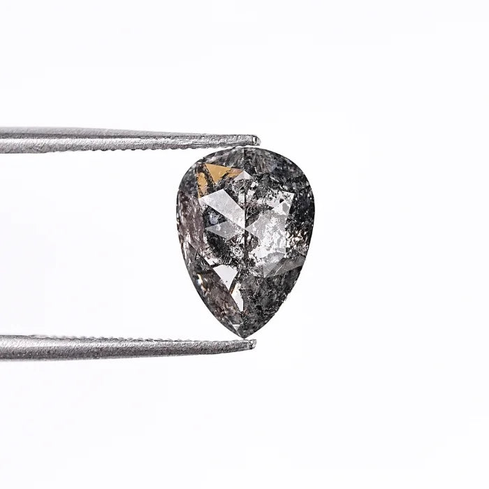 2.22 CT Natural Salt & Pepper Pear Cut Loose Diamond