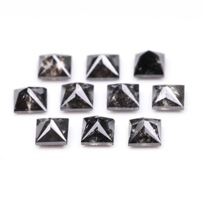 2.25 MM Princess Cut Salt And Pepper Melee Diamond