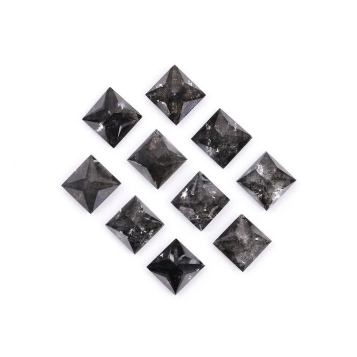 2.25 MM Princess Cut Salt And Pepper Melee Diamond