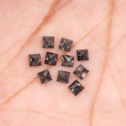 2.25 MM Princess Cut Salt And Pepper Melee Diamond
