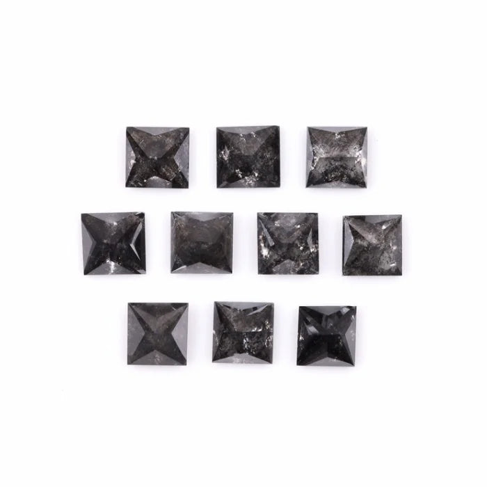 2.25 MM Princess Cut Salt And Pepper Melee Diamond