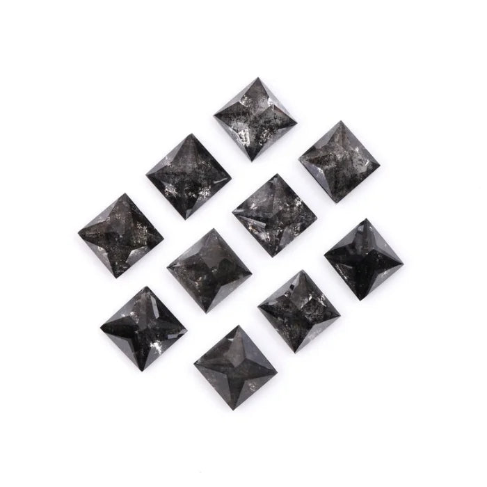 2.25 MM Princess Cut Salt And Pepper Melee Diamond