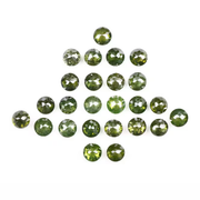 2.27 CT, 2.60 MM Enhanced Green Color Diamond Round Rose Cut Diamond Natural Loose Diamond Melee Diamond - Minimal Carbon