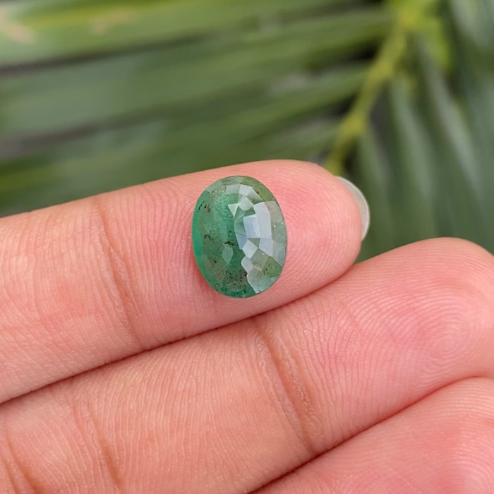 2.39 CT Oval Cut Natural Green Emerald