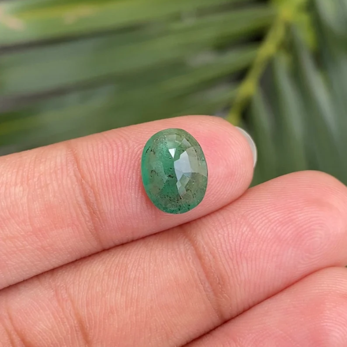 2.39 CT Oval Cut Natural Green Emerald
