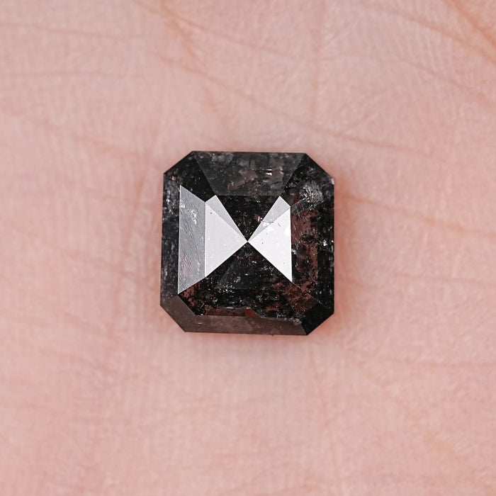 2.46 CT Emerald Shape Natural Salt & Pepper Diamond Loose