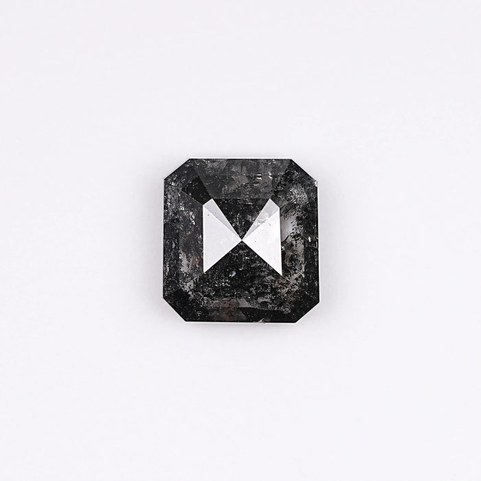 2.46 CT Emerald Shape Natural Salt & Pepper Diamond Loose