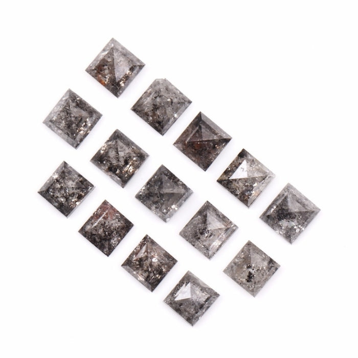 5.00 MM Princess Cut Salt And Pepper Melee Diamond