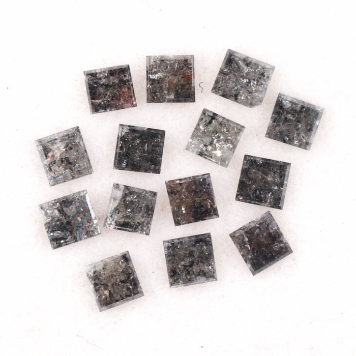 2.50 MM Princess Cut Salt And Pepper Melee Diamond