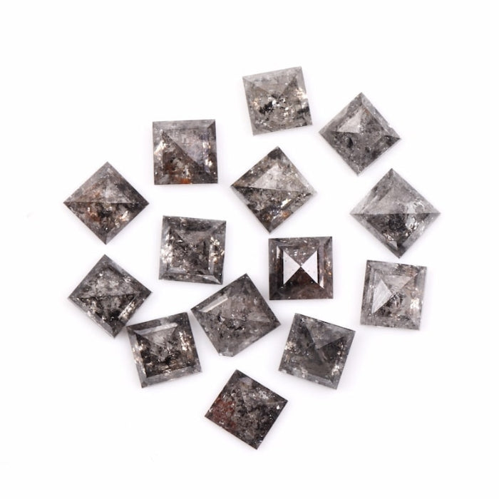 2.50 MM Princess Cut Salt And Pepper Melee Diamond