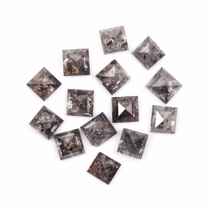 2.50 MM Princess Cut Salt And Pepper Melee Diamond