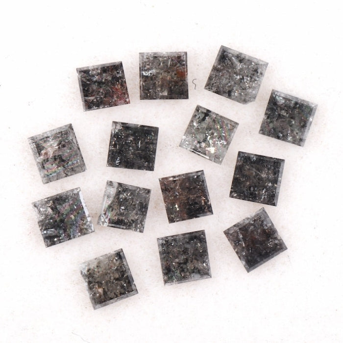 5.00 MM Princess Cut Salt And Pepper Melee Diamond