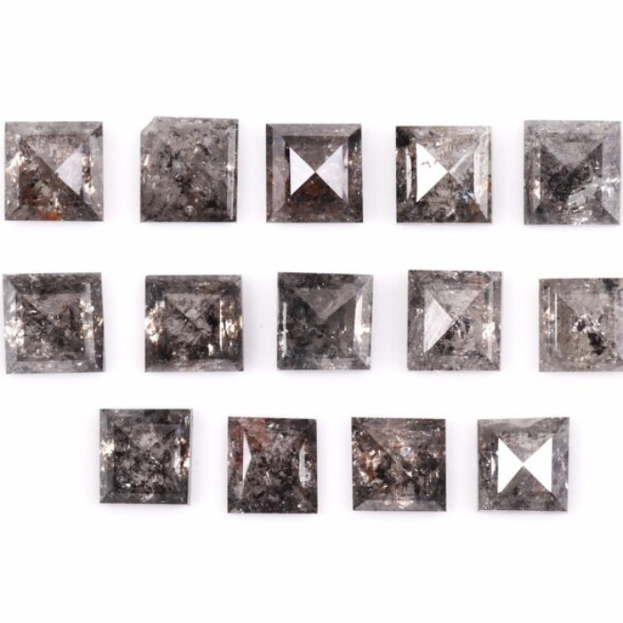 2.50 MM Princess Cut Salt And Pepper Melee Diamond