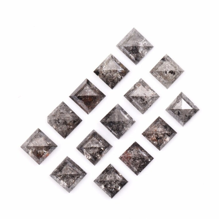 5.00 MM Princess Cut Salt And Pepper Melee Diamond