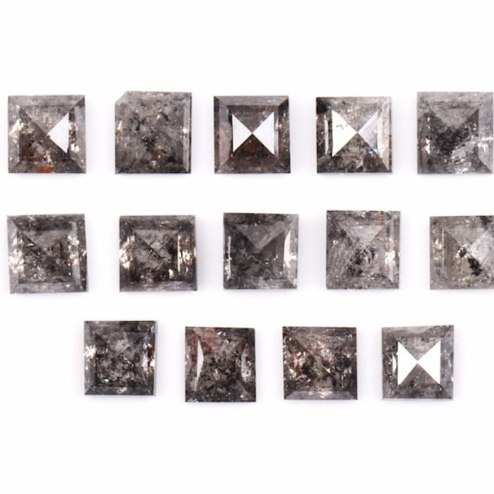 5.00 MM Princess Cut Salt And Pepper Melee Diamond