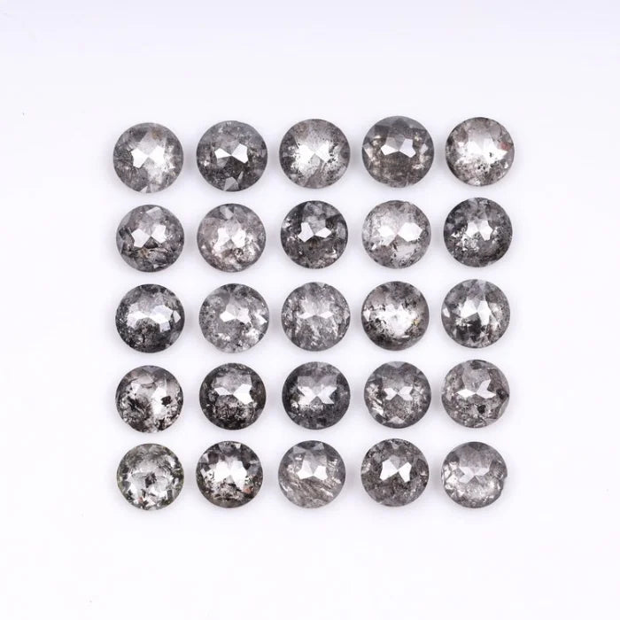 2.50 MM Round Rose Cut Salt & Pepper Melee Diamond