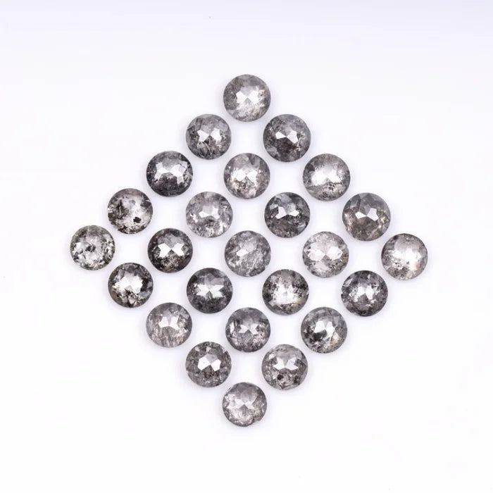 2.50 MM Round Rose Cut Salt & Pepper Melee Diamond