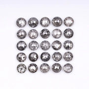2.50 MM Round Rose Cut Salt & Pepper Melee Diamond - Minimal Carbon