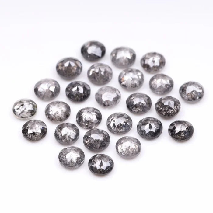 2.50 MM Round Rose Cut Salt & Pepper Melee Diamond