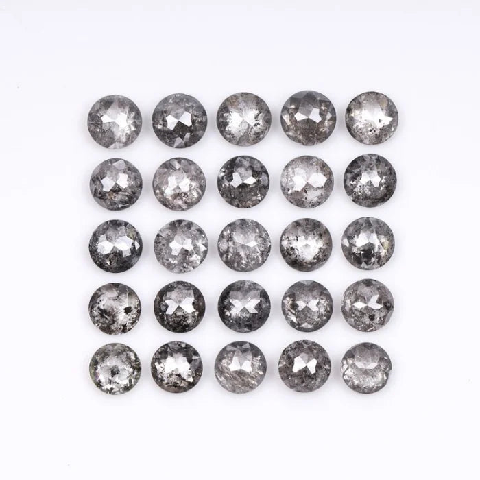 2.50 MM Round Rose Cut Salt & Pepper Melee Diamond