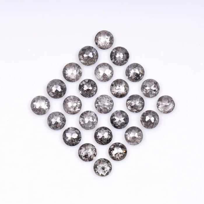 2.50 MM Round Rose Cut Salt & Pepper Melee Diamond