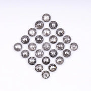 2.50 MM Round Rose Cut Salt & Pepper Melee Diamond - Minimal Carbon