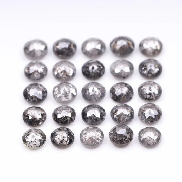 2.50 MM Round Rose Cut Salt & Pepper Melee Diamond