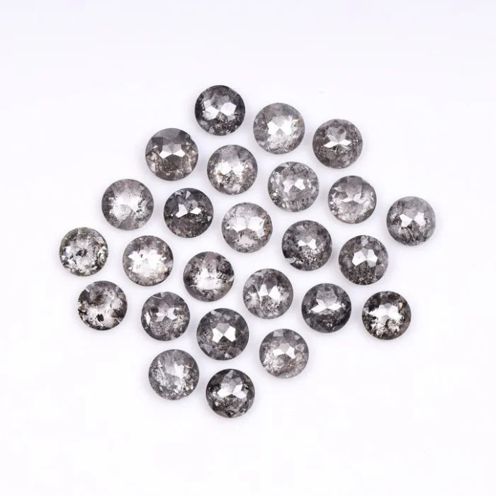 2.50 MM Round Rose Cut Salt & Pepper Melee Diamond