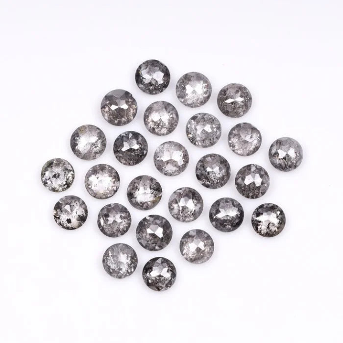 2.50 MM Round Rose Cut Salt & Pepper Melee Diamond