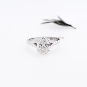 2.5CT Oval Lab Grown Diamond Solitaire Engagement Ring
