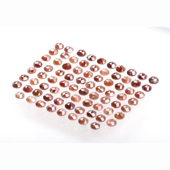 2.5 mm Round Rose Natural Enhanced Reddish Color Diamond