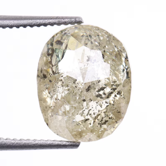 2.65 CT Salt And Pepper Oval Cut Loose Natural Diamond