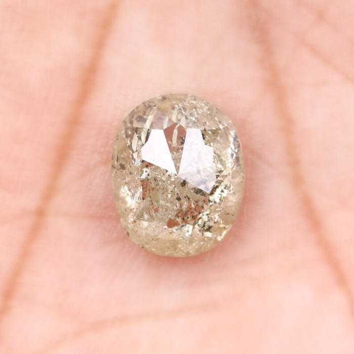 2.65 CT Salt And Pepper Oval Cut Loose Natural Diamond