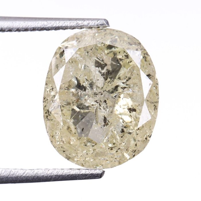 2.65 CT Salt And Pepper Oval Cut Loose Natural Diamond