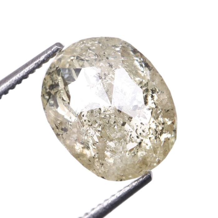 2.65 CT Salt And Pepper Oval Cut Loose Natural Diamond