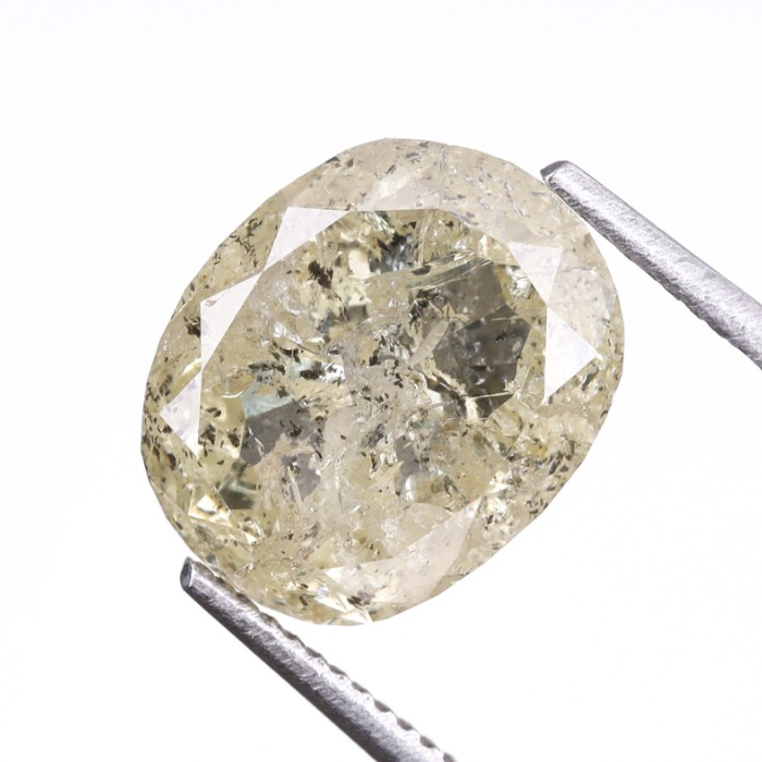 2.65 CT Salt And Pepper Oval Cut Loose Natural Diamond