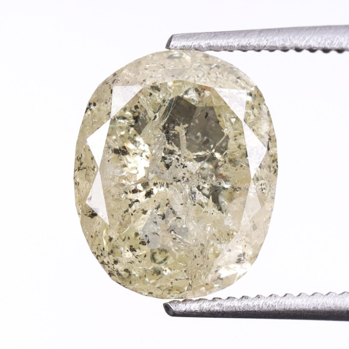 2.65 CT Salt And Pepper Oval Cut Loose Natural Diamond