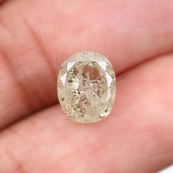 2.65 CT Salt And Pepper Oval Cut Loose Natural Diamond