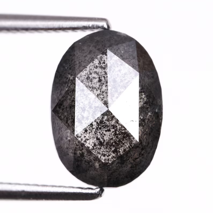 2.69 CT Oval Cut Loose Salt And Pepper Diamond