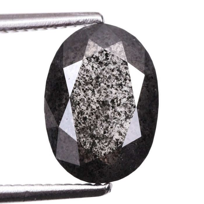 2.69 CT Oval Cut Loose Salt And Pepper Diamond