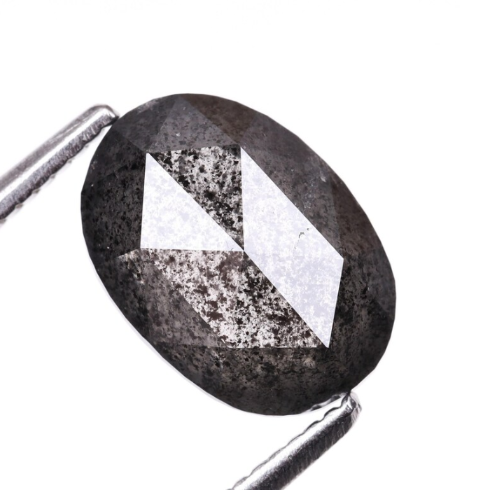 2.69 CT Oval Cut Loose Salt And Pepper Diamond