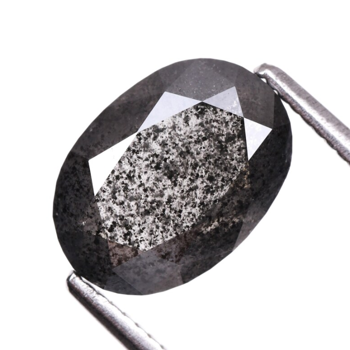 2.69 CT Oval Cut Loose Salt And Pepper Diamond