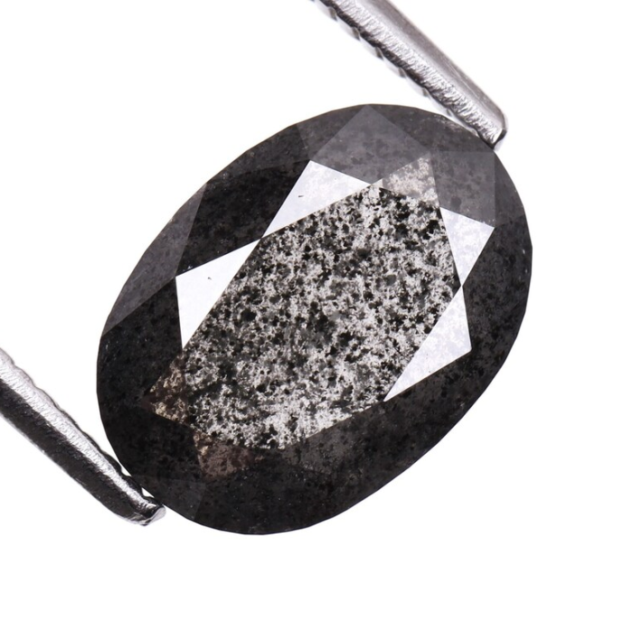 2.69 CT Oval Cut Loose Salt And Pepper Diamond