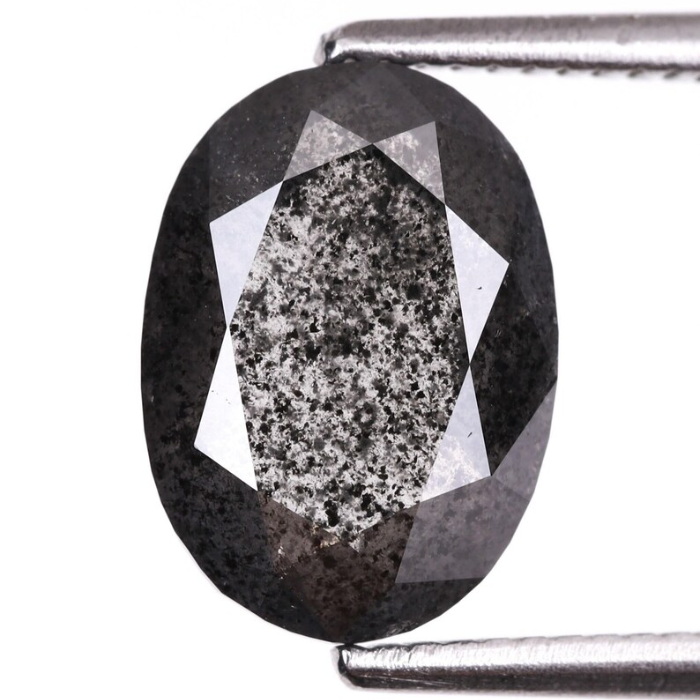 2.69 CT Oval Cut Loose Salt And Pepper Diamond