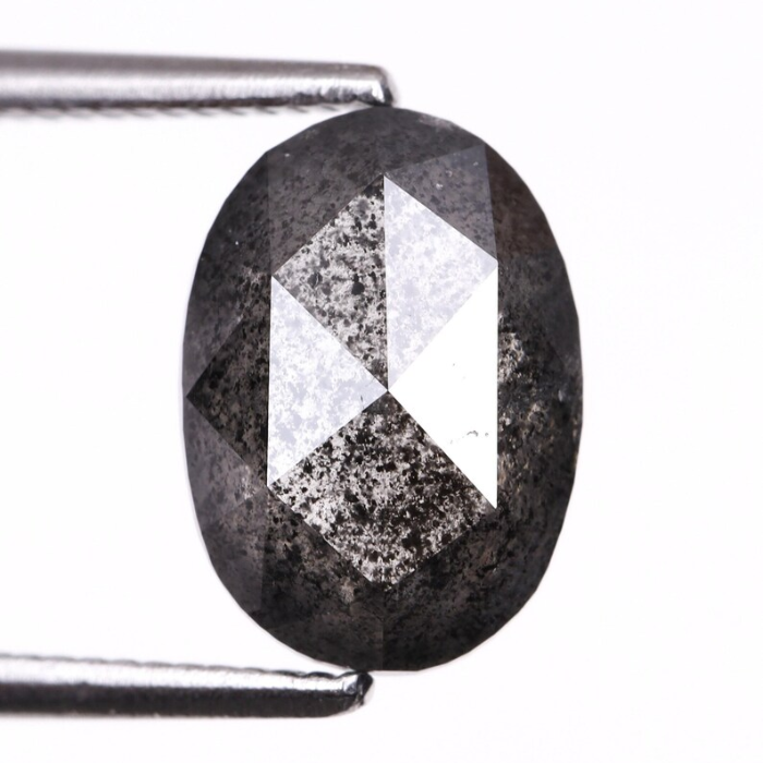 2.69 CT Oval Cut Loose Salt And Pepper Diamond