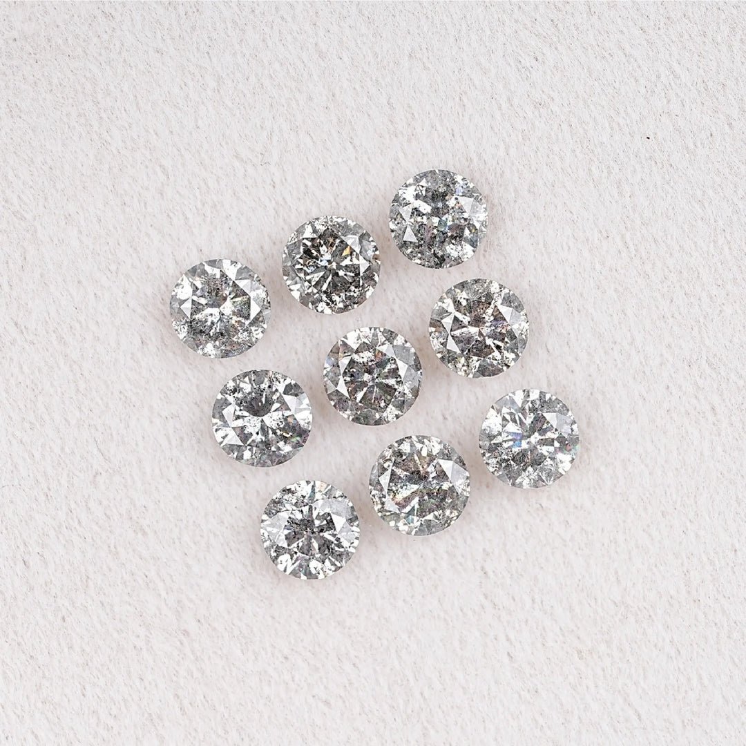 2.70 CT Round Brilliant Cut Salt & Pepper Diamond
