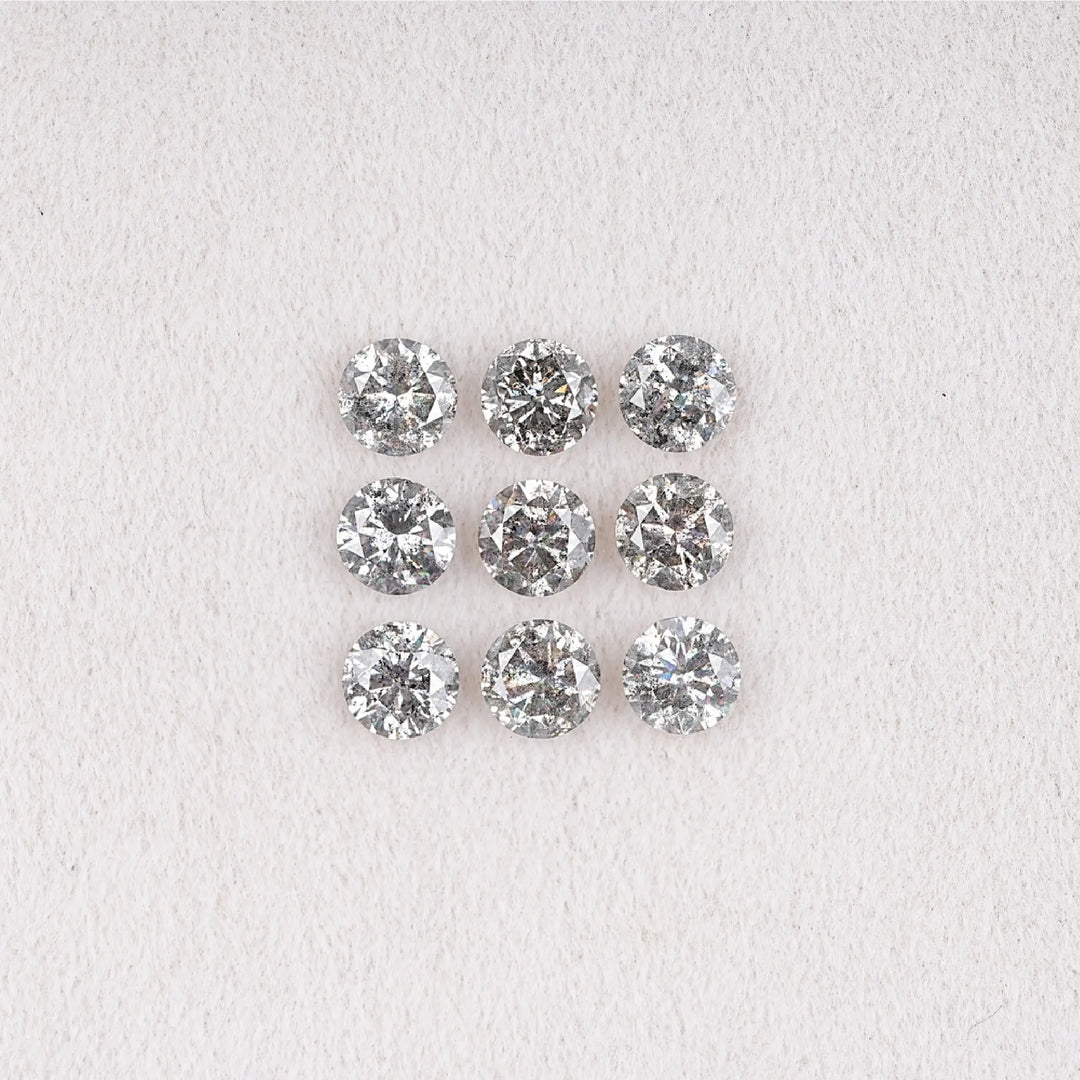 2.70 CT Round Brilliant Cut Salt & Pepper Diamond